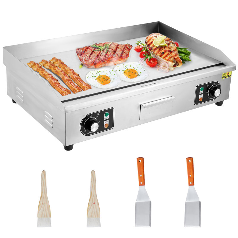 30'' Electric Griddle For Perfect Cooking - Non-Stick Grill Plate, Adjustable Temperature Control 122°F-572°F, High Power 1600W, Commercial Grade, Easy Cleaning