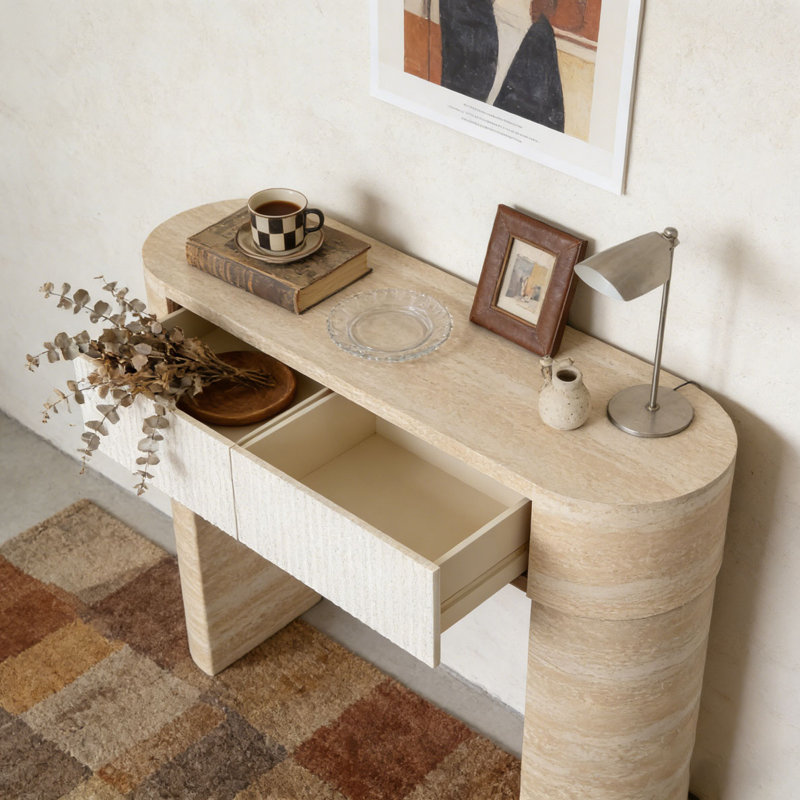 Console, canapé, beige brun 1