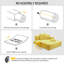 Chaise longue moelleuse en velours côtelé jaune avec 3 coussins de rangement sans cadre