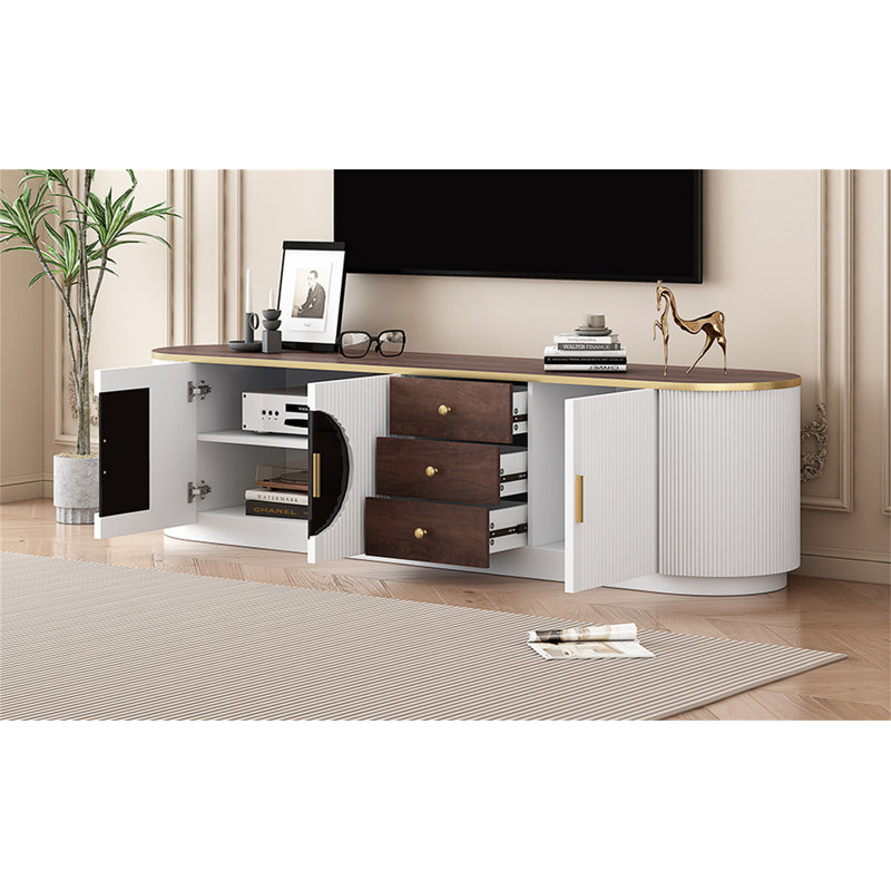 VIBE HAUS 70.8'' Modern Minimalist TV Stand For Tvs Up To 80 Inches, White