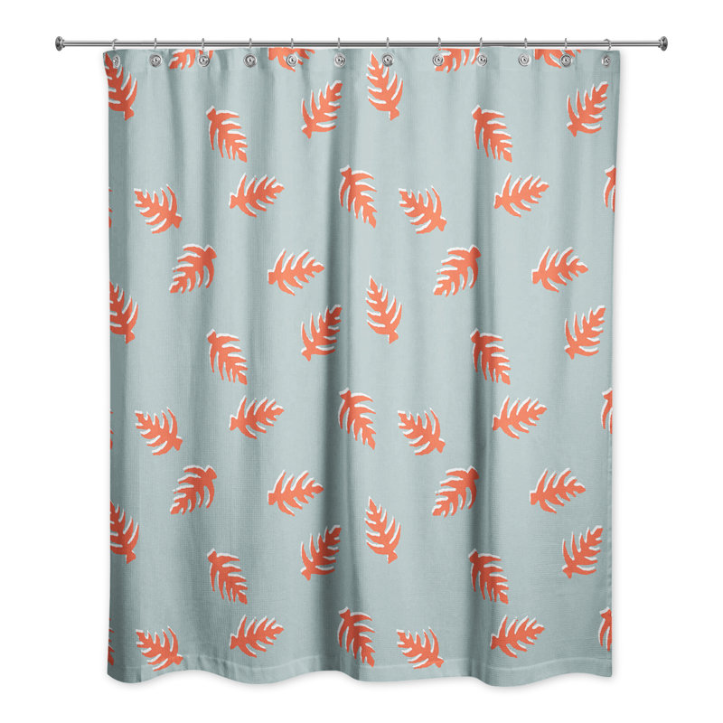 Rideau de douche simple Axl, Bleu / Orange