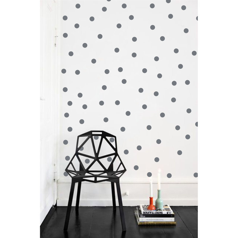 Adhésif décoratif à pois, H 48 po x l 78 po x P 0,01 po, Gris orage