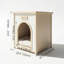 Maison pour animaux solide pour petits chiens, 21 tables d'appoint, jaune, blanc crème américain, style décontracté