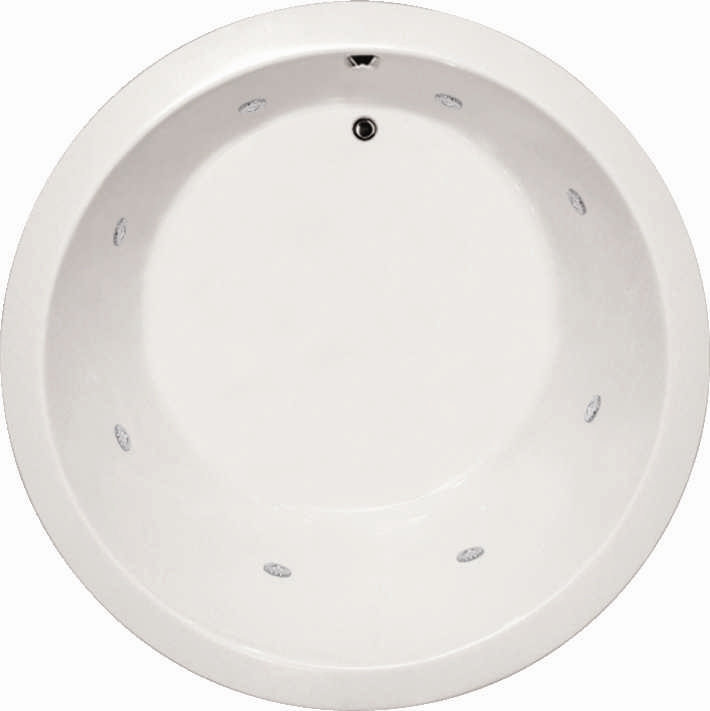 Redondo 60'' x 60'' Whirlpool Acrylic Bathtub, White, Polished Brass