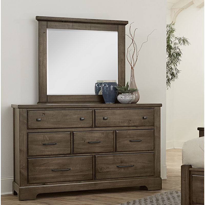 Commode double 7 tiroirs avec miroir Karina, Vert menthe