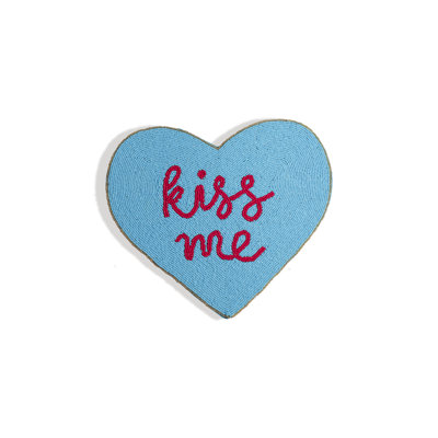 "Kiss Me" Beaded Heart Placemat