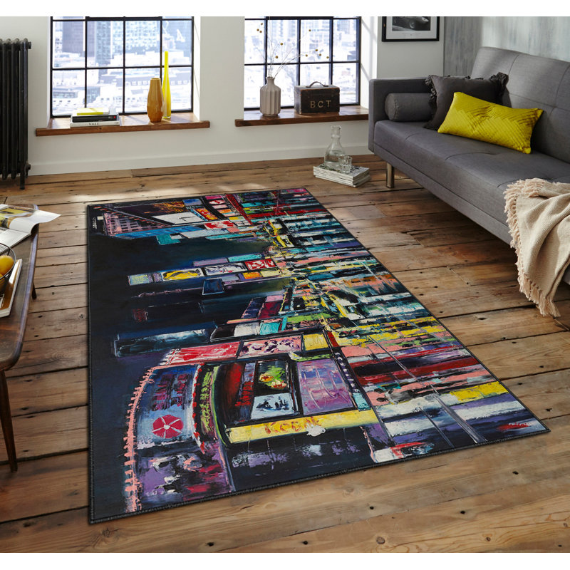 Luxurious Velvet Area Rug, 4.6 x 7.2 Feet | 100% Polyester, 740 g/m² | Non-Slip Felt Dot Underside, Machine Washable | Digital Print Design, Easy to Clean, Perfect for Living Room & Bedroom Décor
