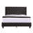 Stylish Transitional Queen Bed - 50" Height X 66" Width, Black, Foam Filled, Frame, Headboard Support, Assembly Required With Extra Support 50"h 66"w, Black Fabric, Filler, Headboard,