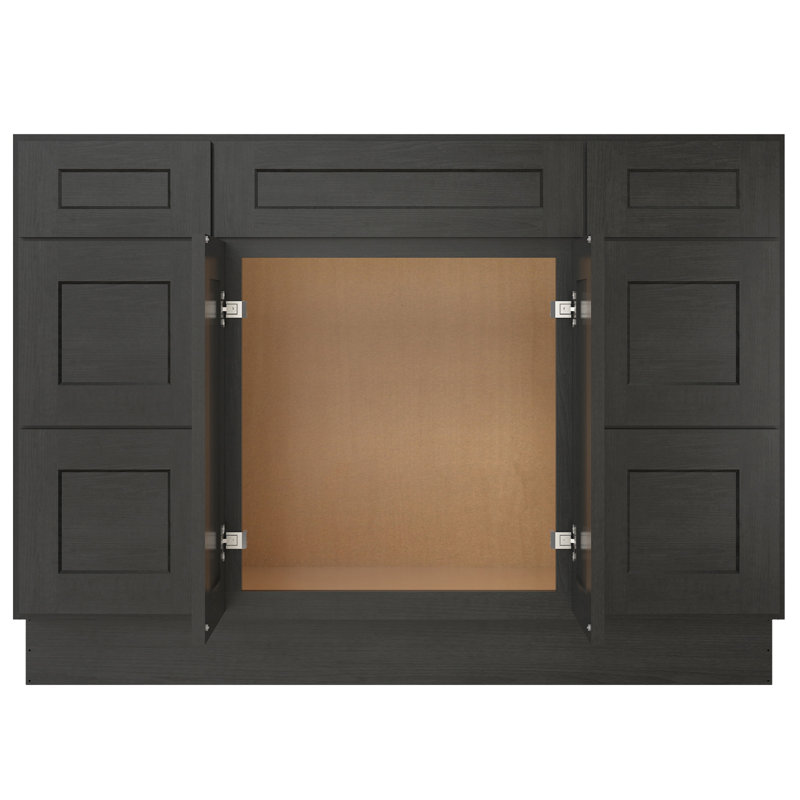 Base de meuble-lavabo avec tiroir, Style Shaker gris anthracite