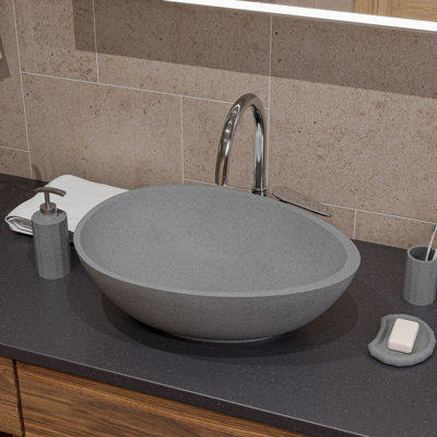 Alfi Brand 15.4'' Concrete Oval Bathroom Sink