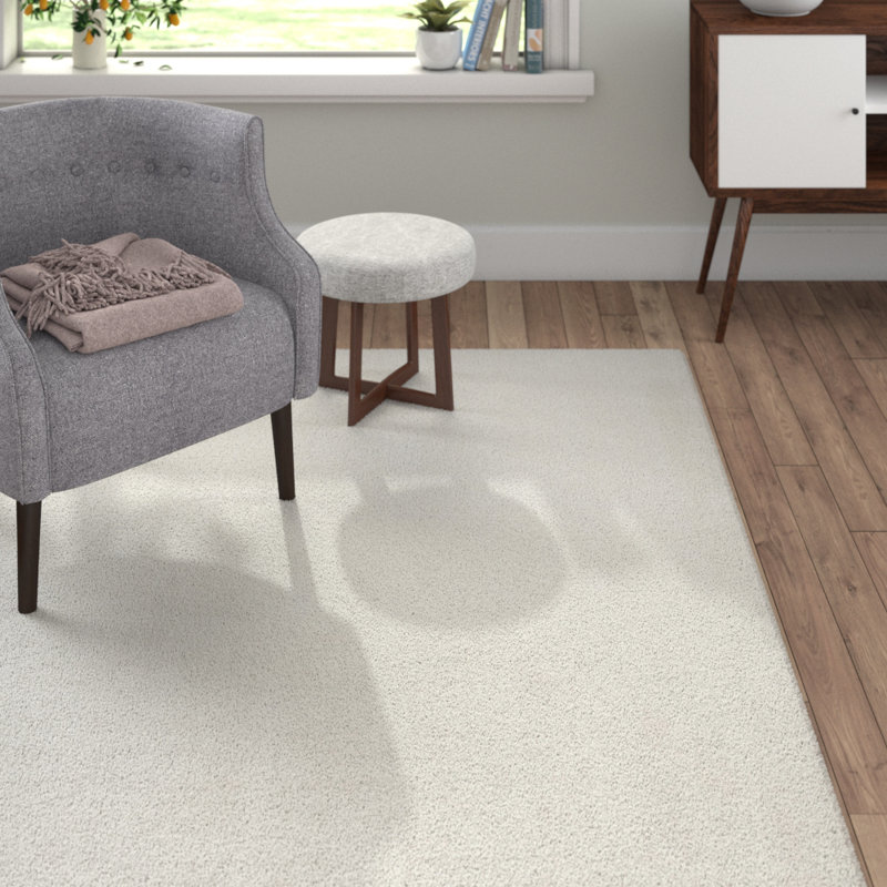 Shine Solid Colour Hand Woven Hand Loomed White Area Rug, Rectangle 190 x 290cm
