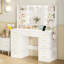 Dressing Table 110×40×140cm, With Sockets And Usb Sorts, Led Mirror, 11 Drawers, Hair Dryer Rack