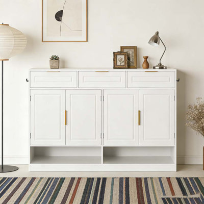 Buffet de rangement multifonctionnel de 59,1 po avec tablette réglable et rangement ouvert