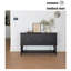 Console rectangulaire en bois massif noir-23616480