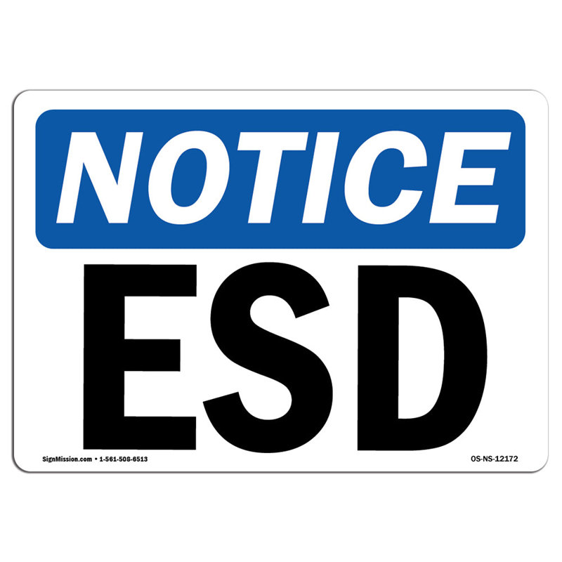 Plaque ESD en aluminium 18 x 24