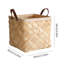 Panier à linge en bois Boîte de rangement de bureau avec poignée Puce de bois Paniers de fleurs Panier de rangement décoratif fait à la main Contenant de cuisine divers 30 * 30 * 24cm