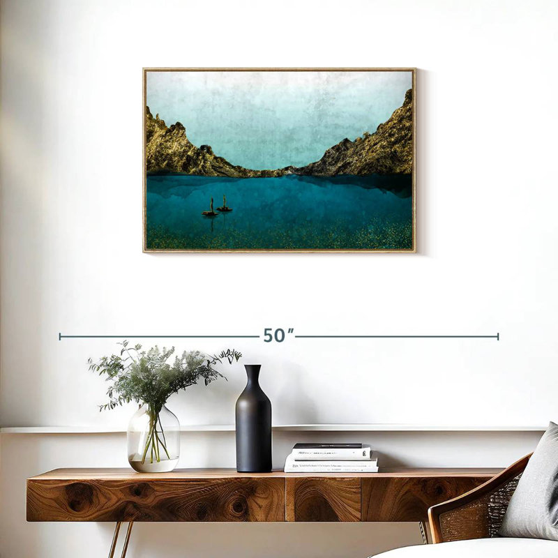Île en île, Cadre flottant en bois naturel, 31 po x 21 po