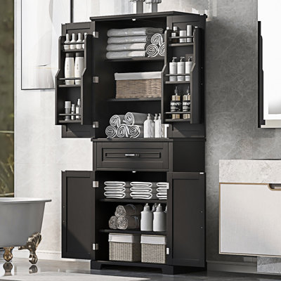 Armoire de rangement de salle de bain avec plusieurs espaces de rangement