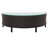 Ensemble de canapé modulaire d'extérieur demi-lune Topmax - 5 pièces, ensemble de canapé en rotin toutes saisons avec table en verre, beige