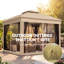Outsunny 3 x 3 m Outdoor Garden Gazebo with Post Shelves, Double Roof-125043936