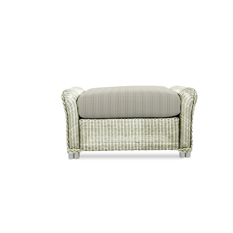 Reflections Outdoor Ottoman, Ivory, Friendly Flax