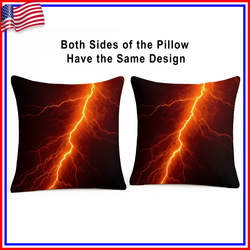 Coussins lumineux Bright Lightning Bolt, 18 x 18 inches