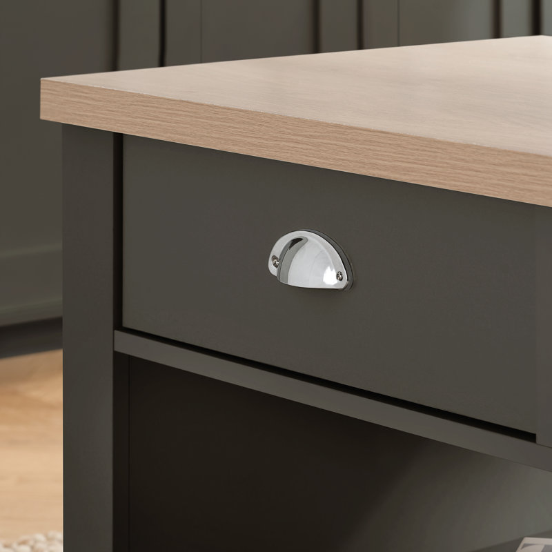 Napanoch Sled Coffee Table with Storage, Dark Grey