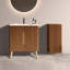 Ensemble de meuble-lavabo rayé en noyer rayé 30 po avec lavabo et armoire latérale Etna