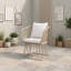 Chaise de salle à manger d'extérieur en osier avec coussin de structure en acier et dossier haut pour patio ou balcon