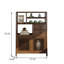 31,5 "Nouveau style chinois en bois massif noyer noir brun vitrine et support de rangement-1844689128