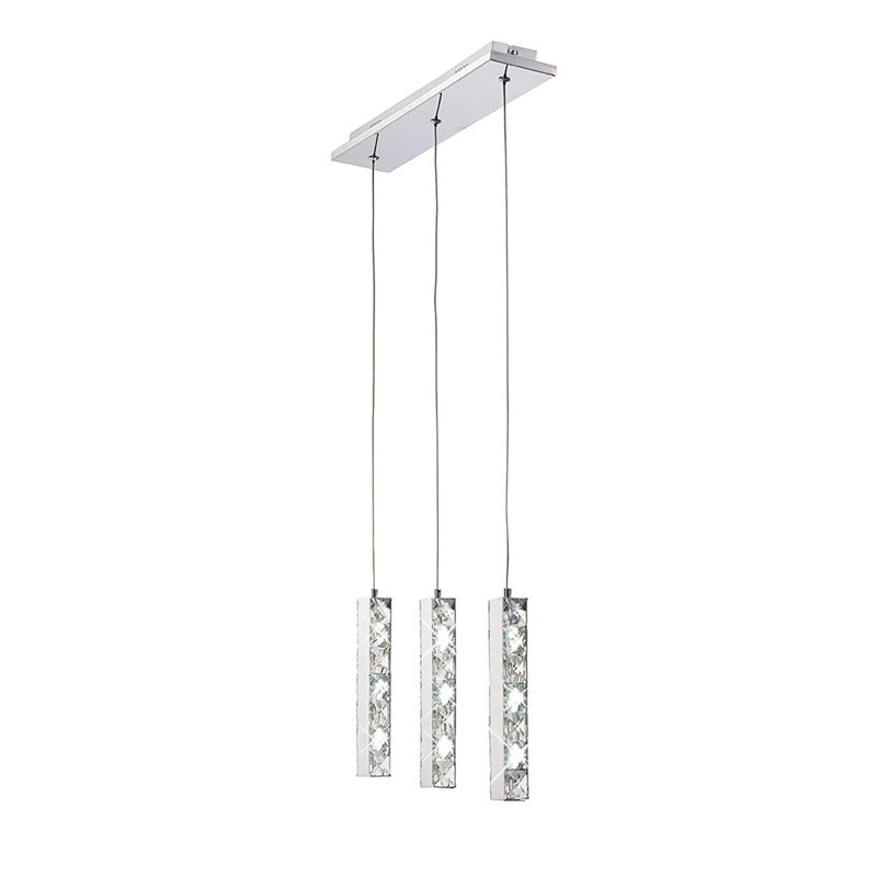 3 - Light LED Kitchen Island Pendant, Silver