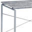 Bureau d'écriture gris et argent avec base en métal
