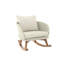 Fauteuil berçant beige avec structure PE, lisse et confortable, idéal pour un salon minimaliste et spacieux, parfait pour se détendre.