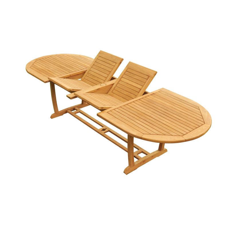 Maldives Teak Wood Patio Dining Set with Oval Table, 8