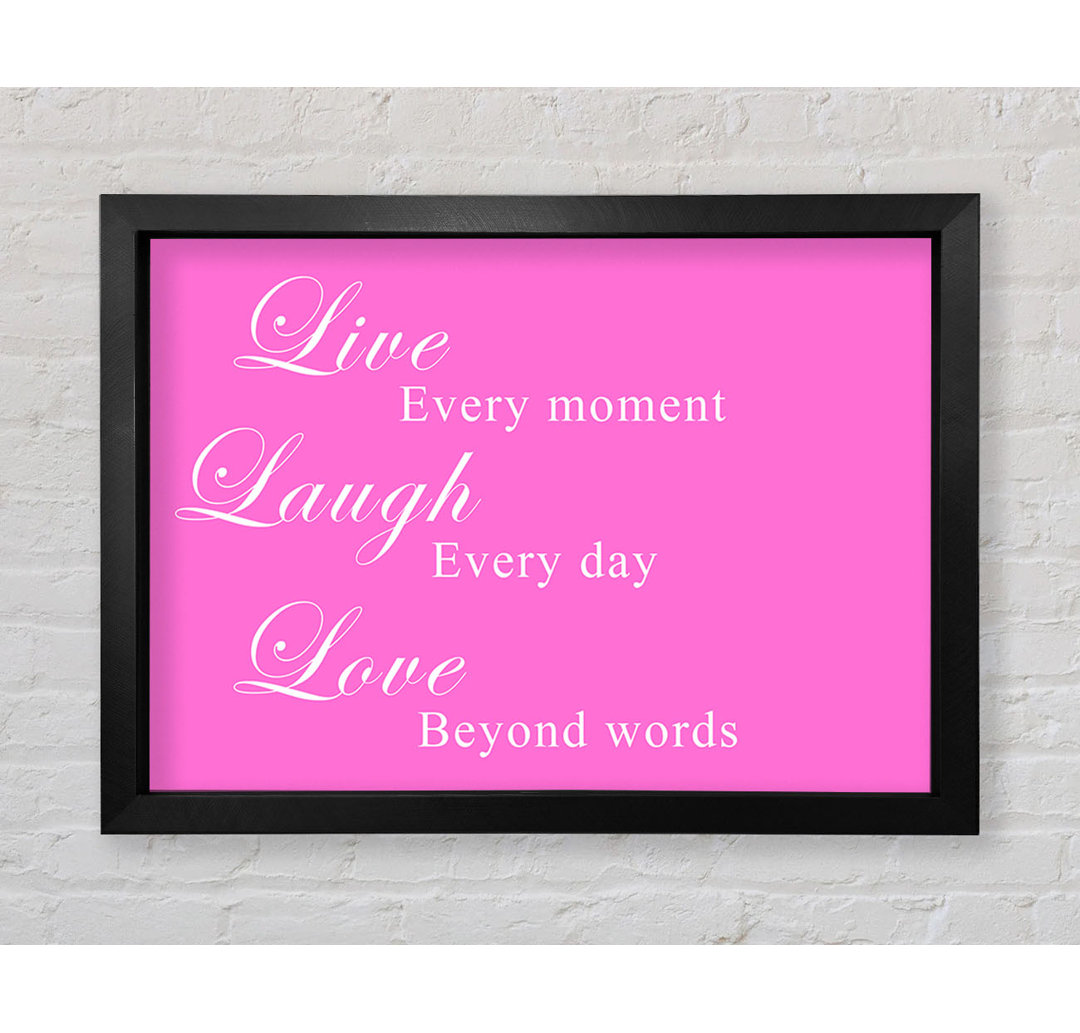 Gerahmtes Leinwandbild Love Quote Live Laugh Love White