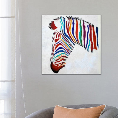 Zebra Graffiti by Unknown Artist - Wrapped Canvas Gallery-Wrapped Canvas Giclée