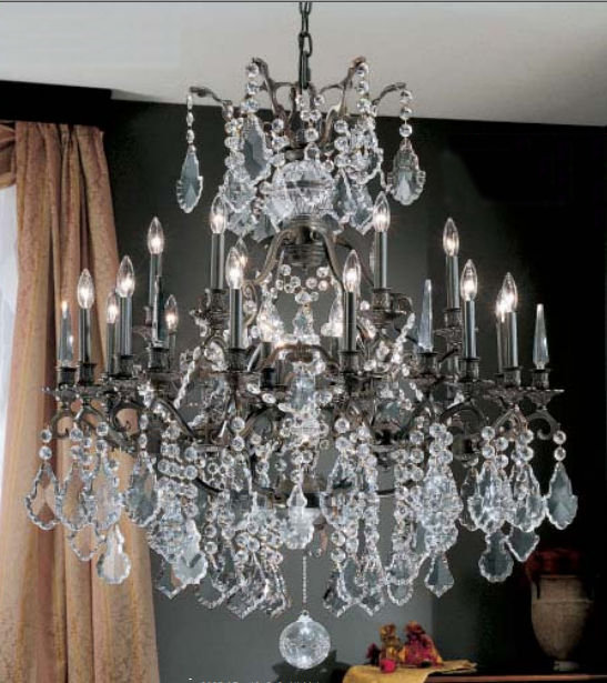 Lustree empire de style bougie 25 lumières Gregor, Crystalique