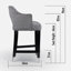 Upholstered Counter Stool with Solid Wood Frame