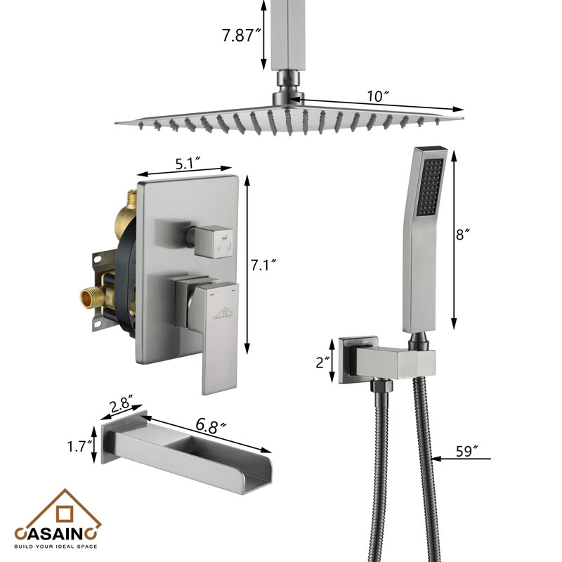 All-In-One Kit with Rough in-Valve, Brushed Nickel