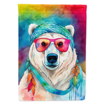 Drapeau de maison d'ours polaire hippie