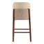 Ensemble de 2 tabourets de comptoir d'intérieur en bois rembourrés, chaise de bar, structure en noyer foncé avec revêtement beige-743908609