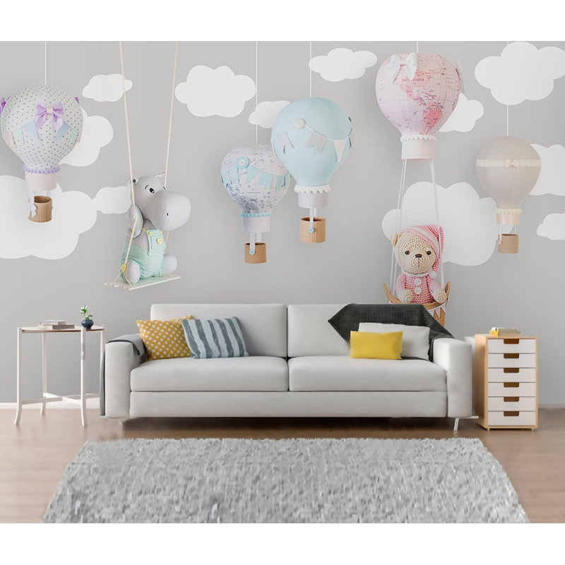 Papier peint amovible avec ballon en peluche, L 9 po x l 15 po