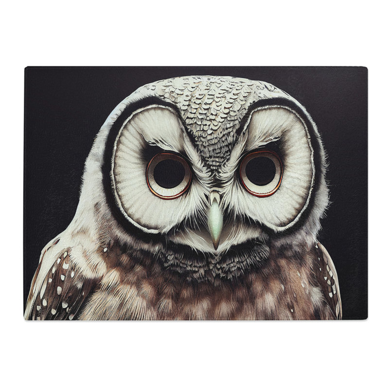 Face Of An Owl Vol.2  Glass Chopping Board