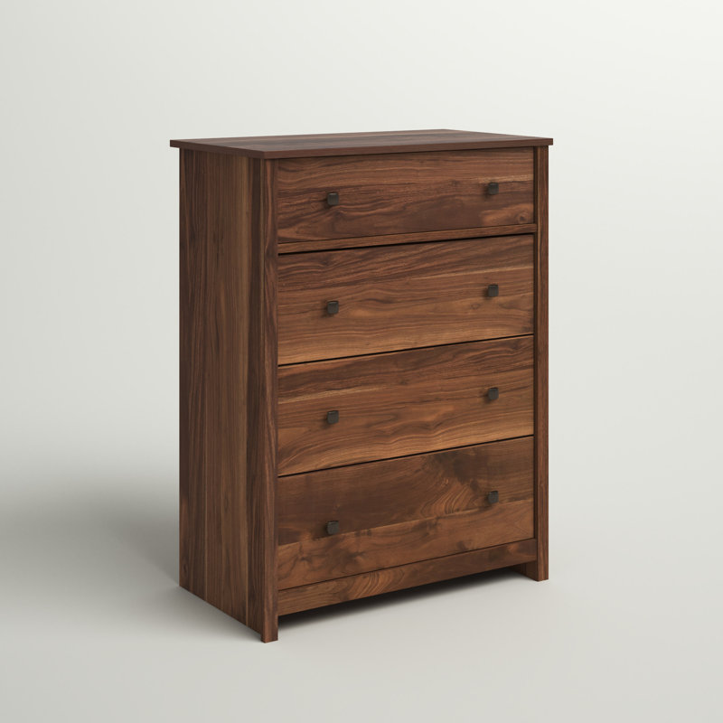 Newquay 4-Drawer Dresser Chest in Grand Walnut, Grand Walnut