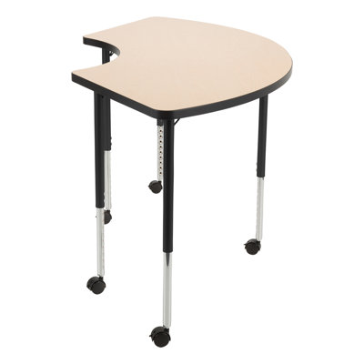 Structure Series 1/3 Round 65" x 30" Adjustable Height Mobile Collaborative Activity Table with Casters