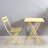 3 Piece Patio Bistro Set Of Foldable Square Table And Chairs-826755095