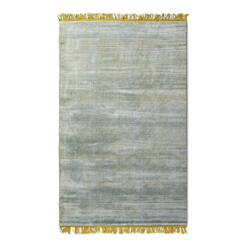 Fancy Area Rug in Lime/Yellow, Rectangle 5' x 8'