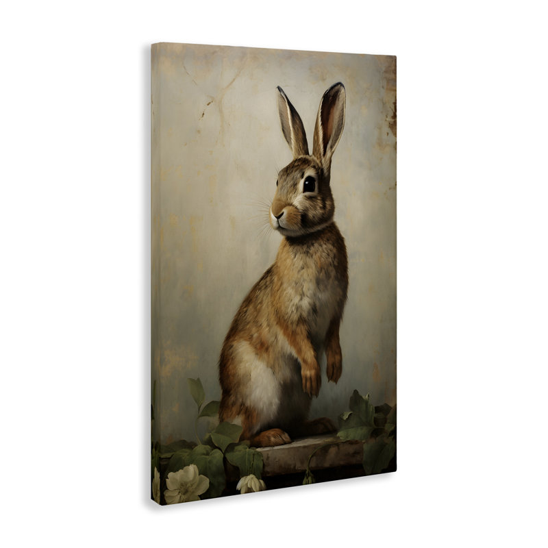 Dark Rabbit Portrait Canvas Wall Art by Petal Prints Design, 24" H x 16" W