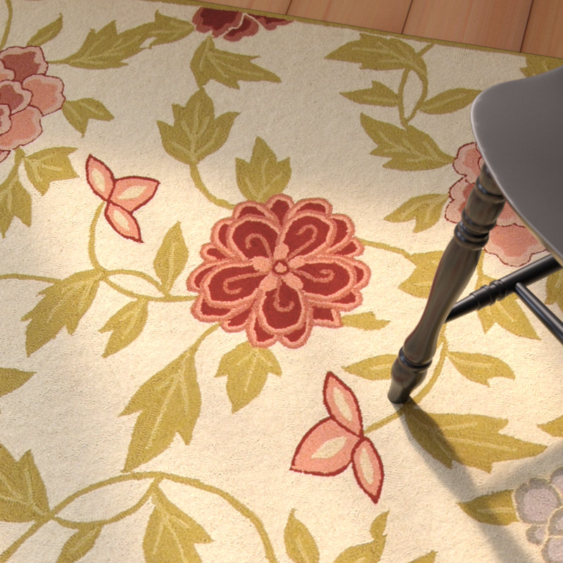 Tapis floral en laine crocheté à la main Jonsson, Rectangle 8 pi x 10 pi