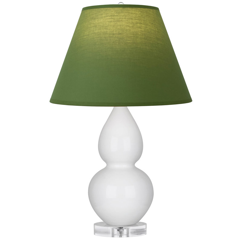 Petite lampe d'appoint à double gourde, Lis, Thé vert / taupe